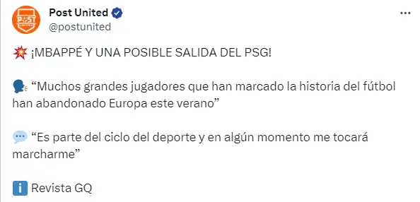 Las declaraciones de Mbappé que abren la puerta a su salida del PSG - X