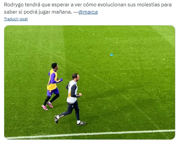 La imagen de Rodrygo que preocupa al Madrid - X