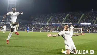 Joselu celebra el segundo gol. Imagen: LaLiga