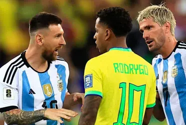 Lionel Messi y Rodrygo protagonizaron uno de los piques más tensos del partido.