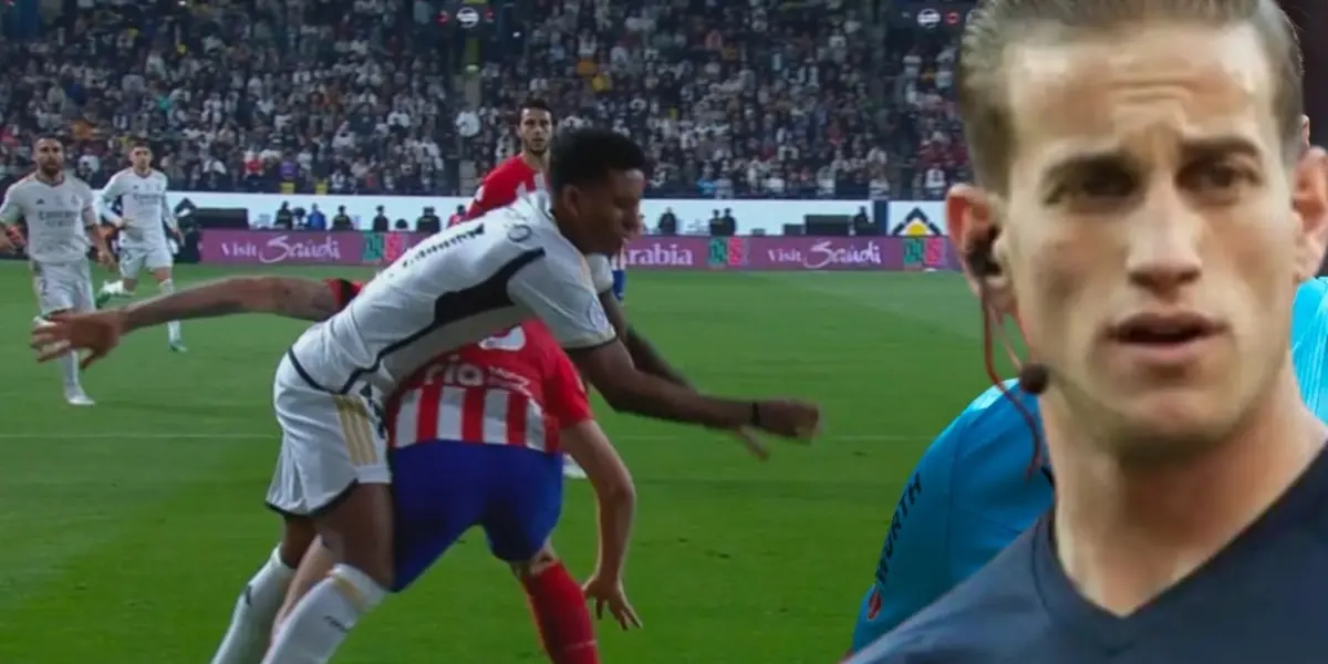 Alberola Rojas muestra su amor por el Atlético Madrid, se trago un penal claro en favor del Real Madrid