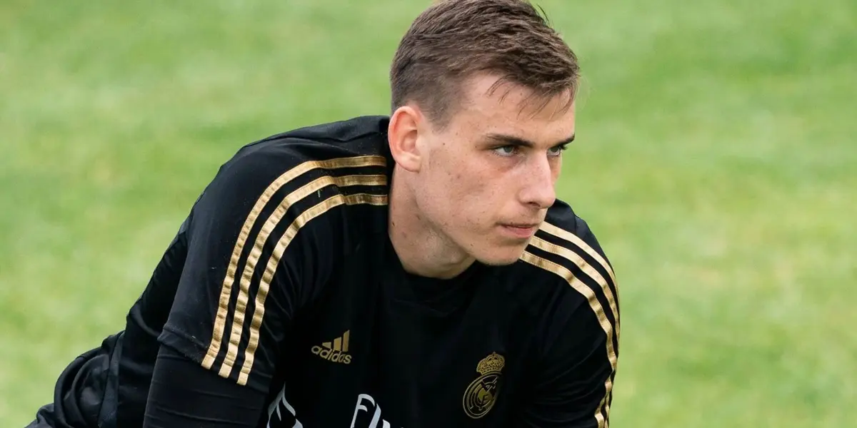 Andriy Lunin en un entrenamiento con el Real Madrid. Imagen: Fichajes.com