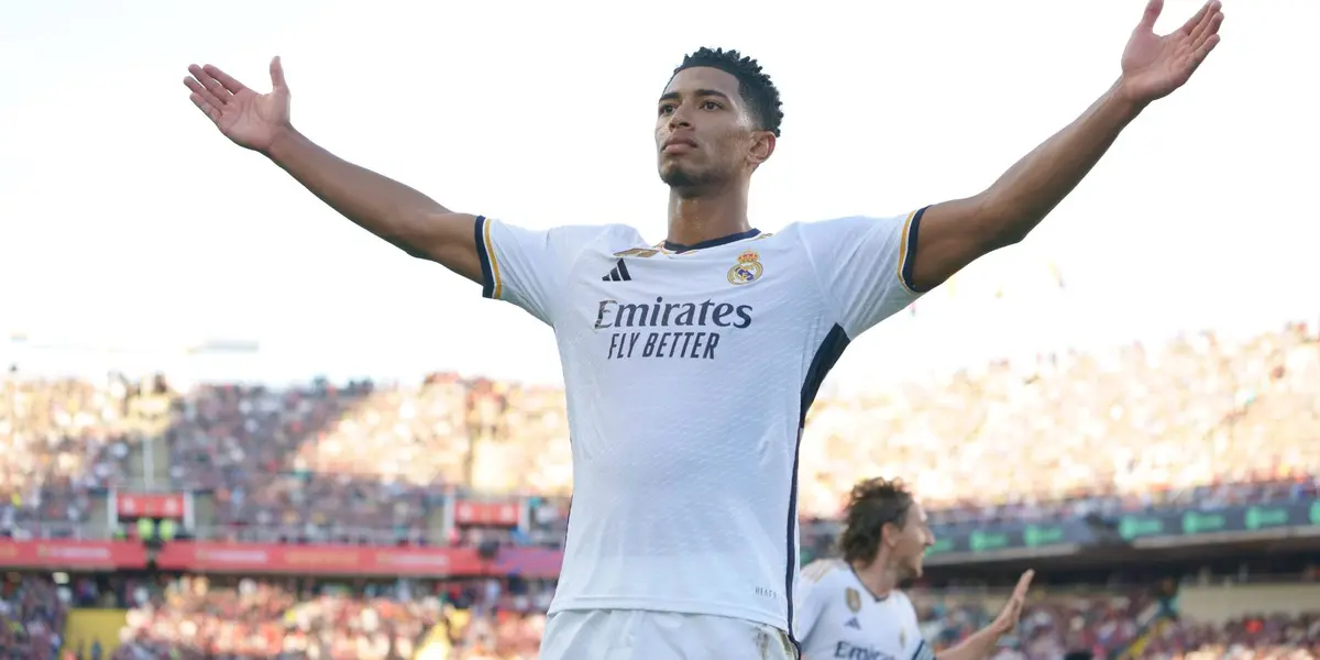 Bellingham hace su celebración tras marcar contra el FC Barcelona. Imagen: Biwenger.