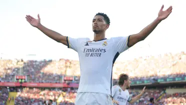 Bellingham hace su celebración tras marcar contra el FC Barcelona. Imagen: Biwenger.