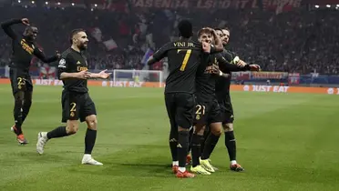 Brahim celebra el gol anotado con sus compañeros. Imagen: Marca.