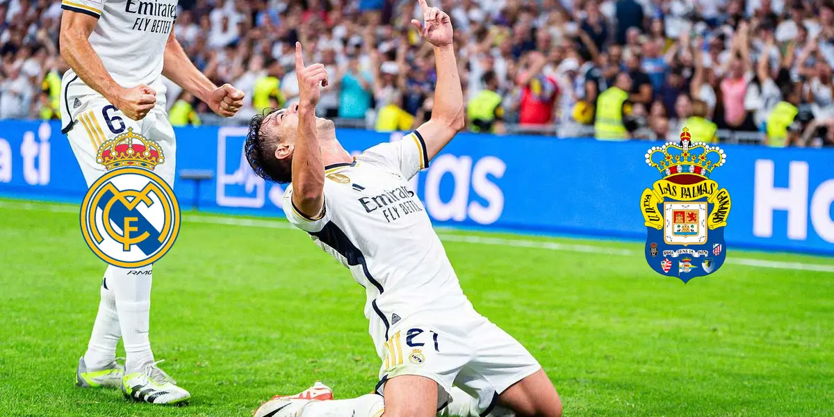 Brahim celebra un gol contra Las Palmas en el partido de ida.