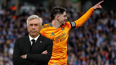 Carlo Ancelotti y Fede Valverde Foto: Marca y Real Madrid