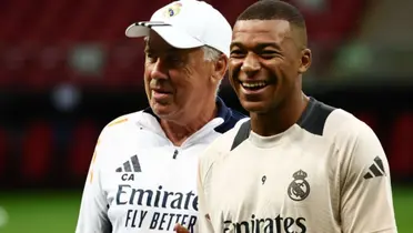 Carlo Ancelotti y Kylian Mbappé Foto: FootMob