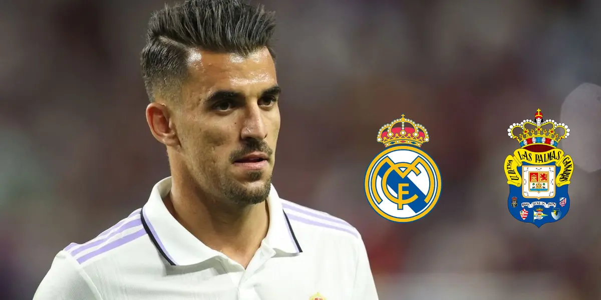 Ceballos casi comete un penalti a favor de Las Palmas.