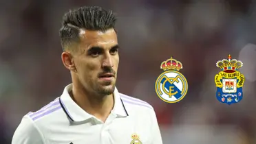 Ceballos casi comete un penalti a favor de Las Palmas.