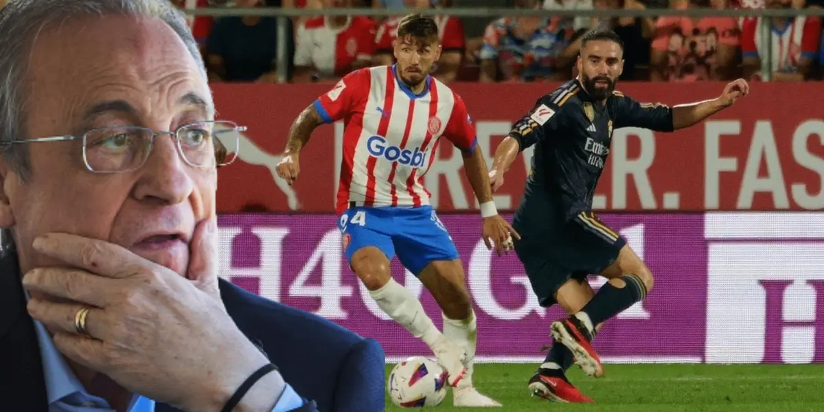 El delantero del Girona se retiró del campo de juego muy dolorido y en camilla.