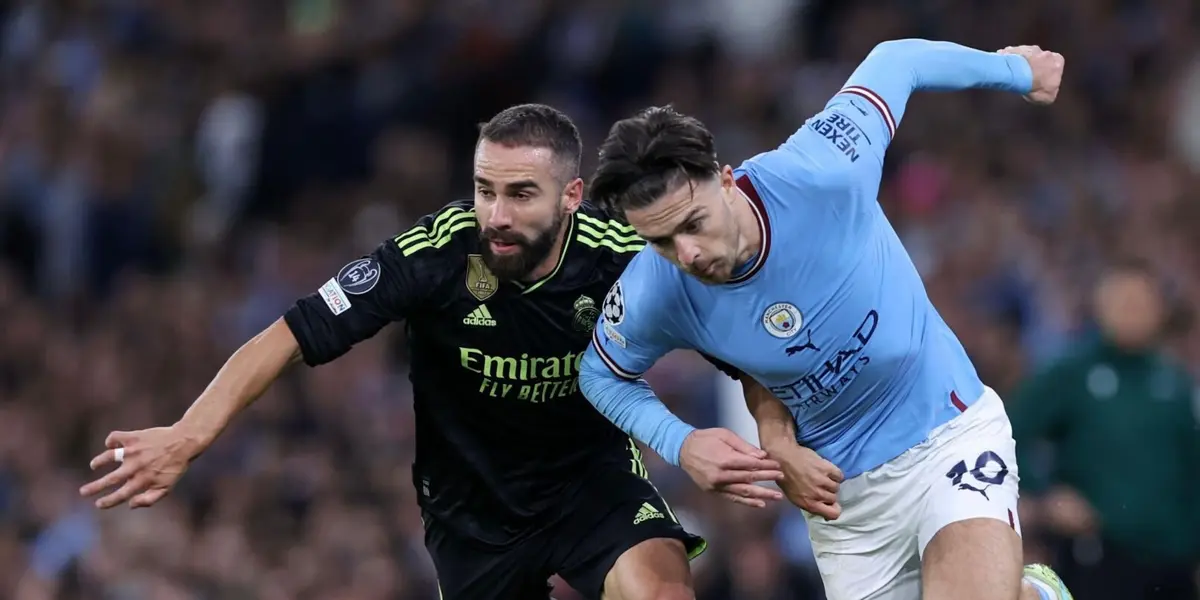 El lateral derecho quedó minimizado ante la presencia de Grealish.