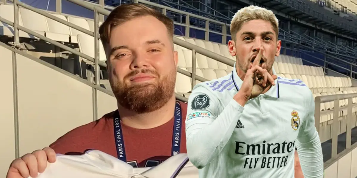 El popular streamer, reconocido aficionado del Real Madrid, también le demostró su afecto al uruguayo