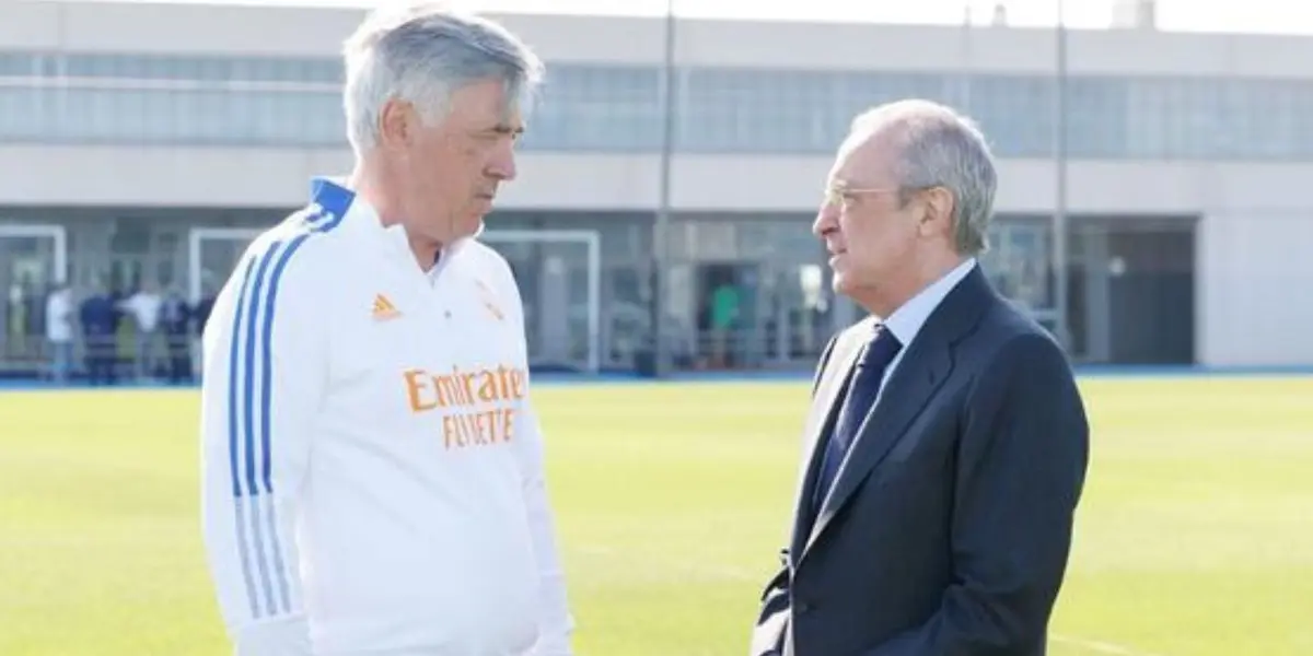 Florentino Pérez estuvo en el vestuario con el plantel del Madrid