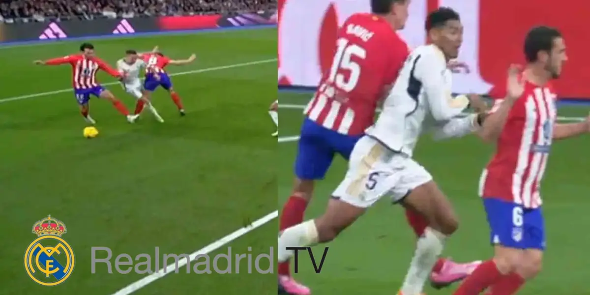 Imagen de los dos penaltis no señalados a favor del Real Madrid en el derbi.