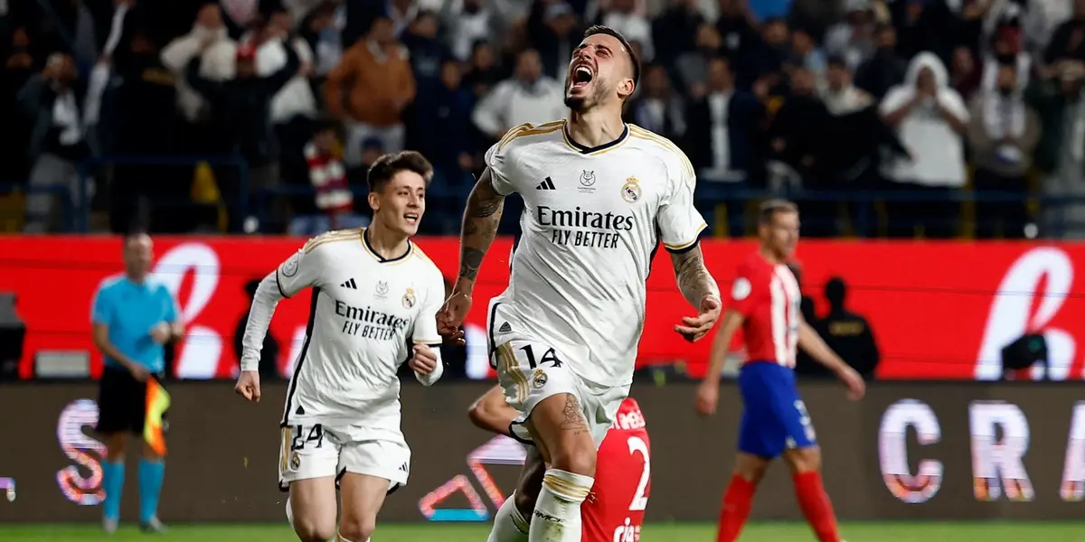 Joselu celebra el tanto en propia puerta de Stefan Savic. Imagen: Antena 3.