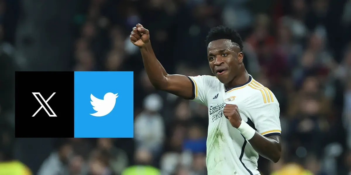 La contestación de Vinicius en X (antiguo Twitter) al gol con el hombro.