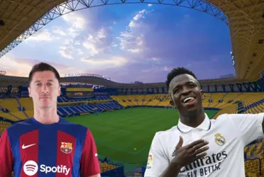 Lewandowski intentó distraer a Vinicius al lanzar el penalti.