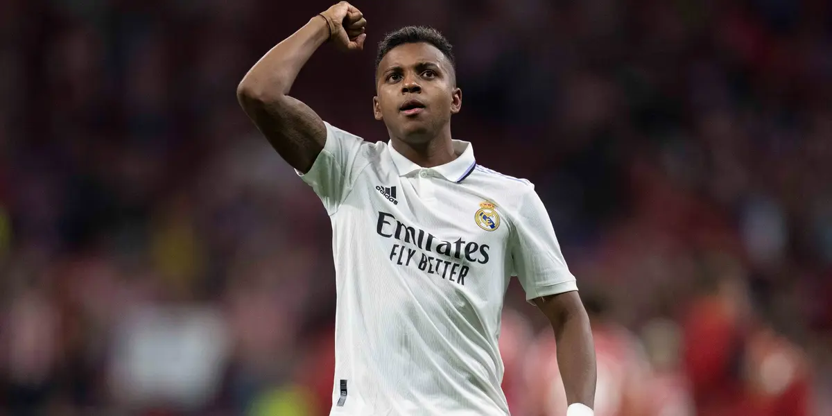 Rodrygo celebra un tanto. Imagen: Dazn.