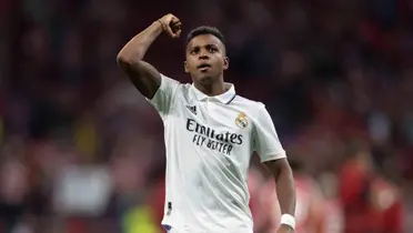 Rodrygo celebra un tanto. Imagen: Dazn.