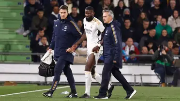 Rudiger se retira lesionado del encuentro contra el Getafe. Imagen: El Español.
