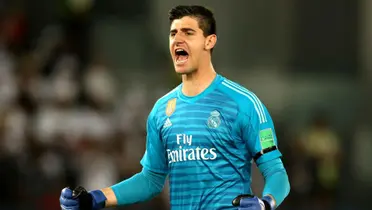 Thibaut Courtois celebra un gol del Madrid. Imagen: Goal.com